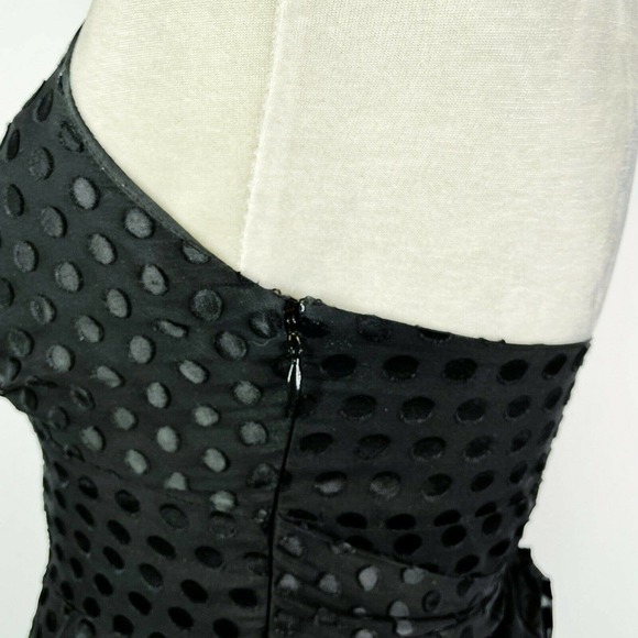 Vintage Betsey Johnson Dress Size 4 Silk Black Polka Dot Halter 90s 2000s Y2K - Picture 8 of 11